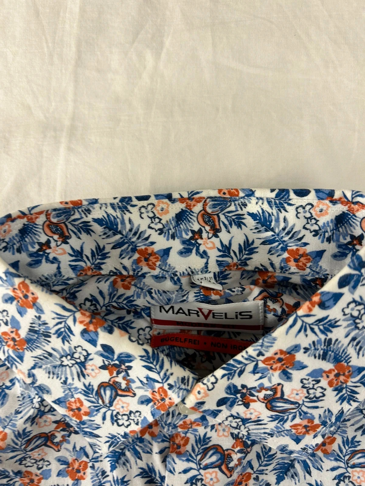 Camisa com estampa floral azul Marvelis tamanho 40 – photo 4